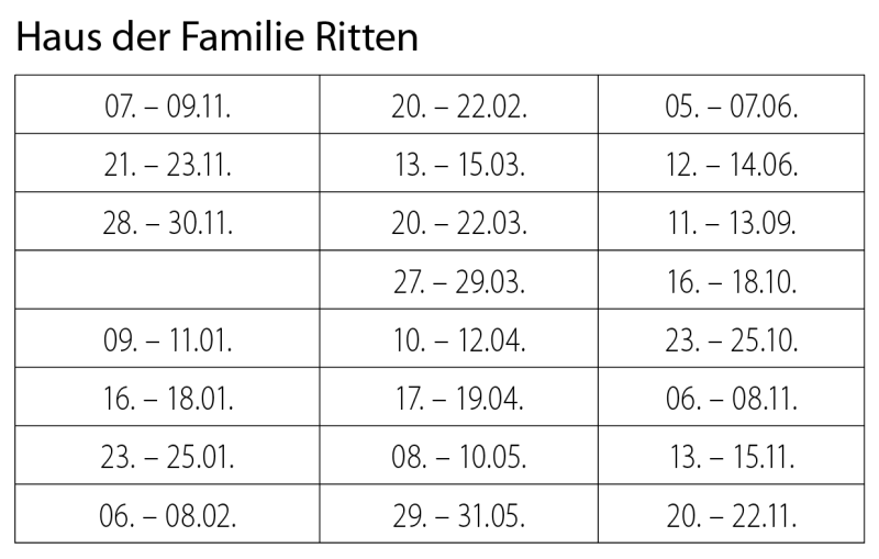 Ehevorbereitungsseminare Haus der Familie Ritten